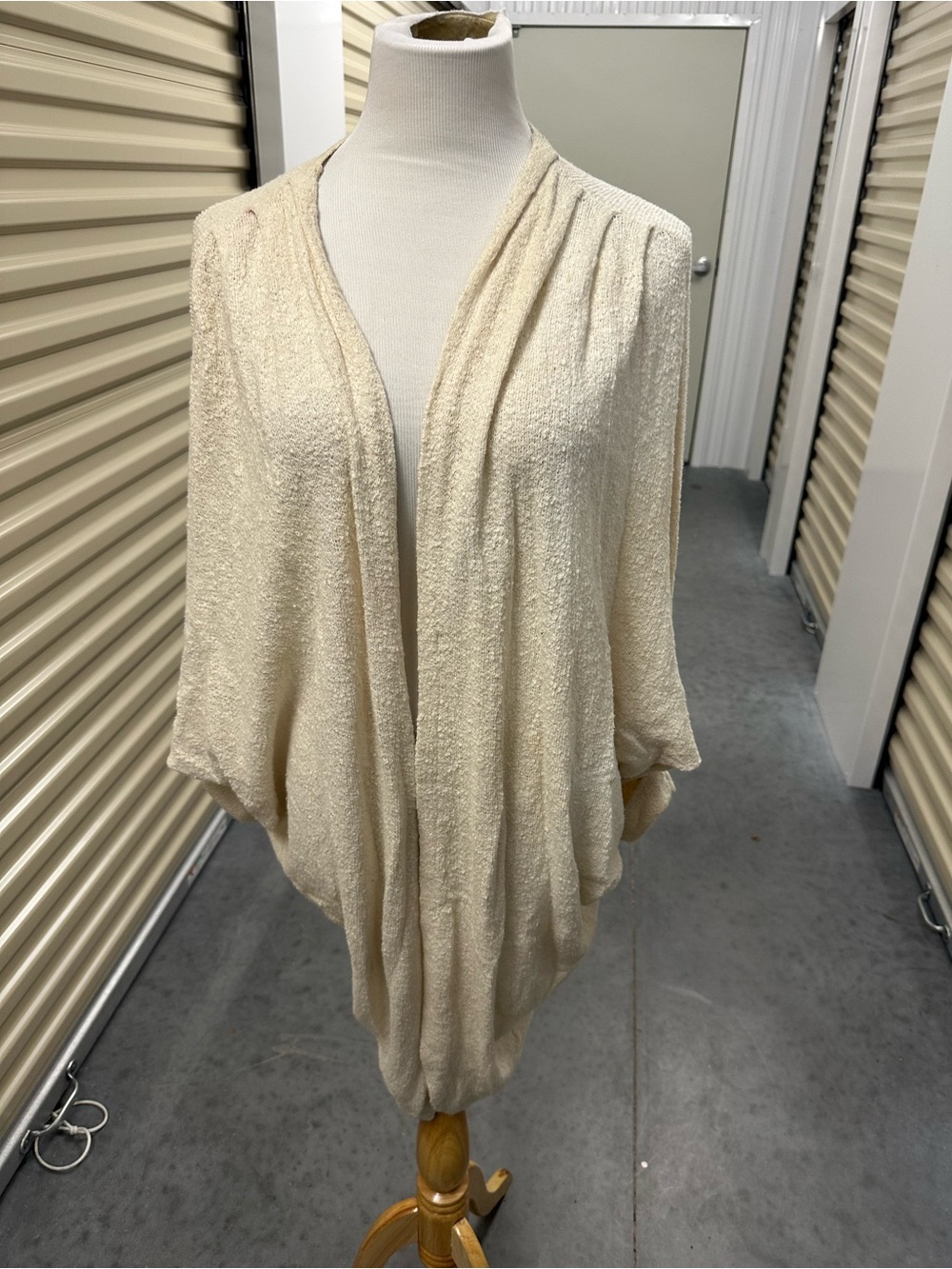 American Apparel Cream Open-Front Draped Cardigan - Very Dramatic Look